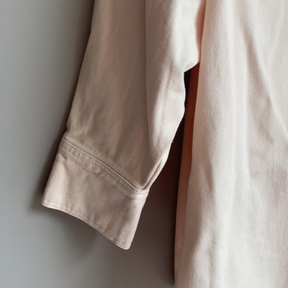 H&M NWT Long Denim Shirt Jacket Light Pink XS - Picture 5 of 6